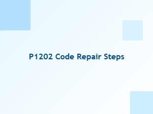 P1202 Code Repair Steps for Your Vehicle