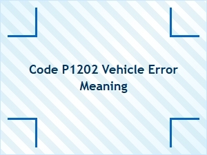 Code P1202 Vehicle Error Meaning and Symptoms Diagnosis