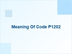 Meaning of Code P1202 Symptoms Diagnosis